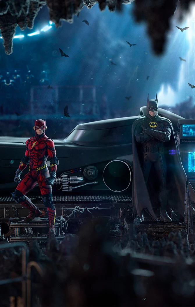 Batmobile Deluxe The Flash Movie Art Scale 1/10 Iron Studios