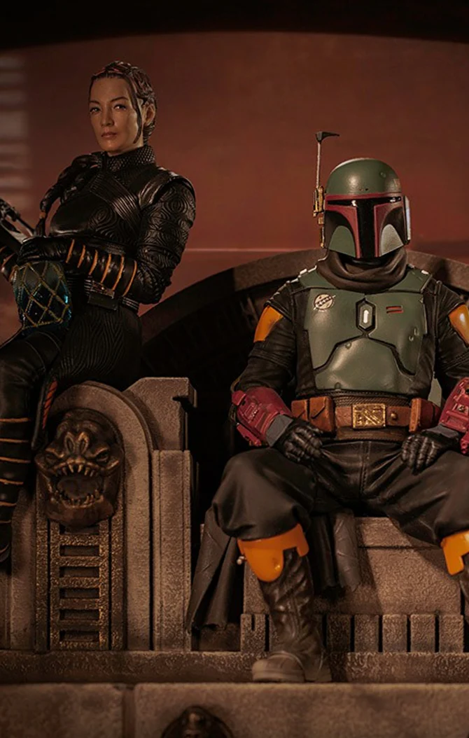 Boba Fett and Fennec Shand on Throne Deluxe - Star Wars: The Mandalorian - Art Scale 1/10 - Iron Studios - Image 7