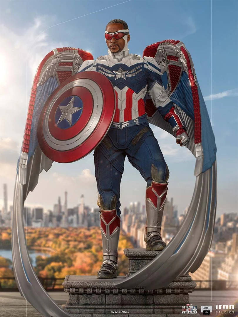 Captain America Sam Wilson (Closed Wings Version) - The Falcon and the Winter Soldier - Legacy Replica 1/4 - Iron Studios - Image 3