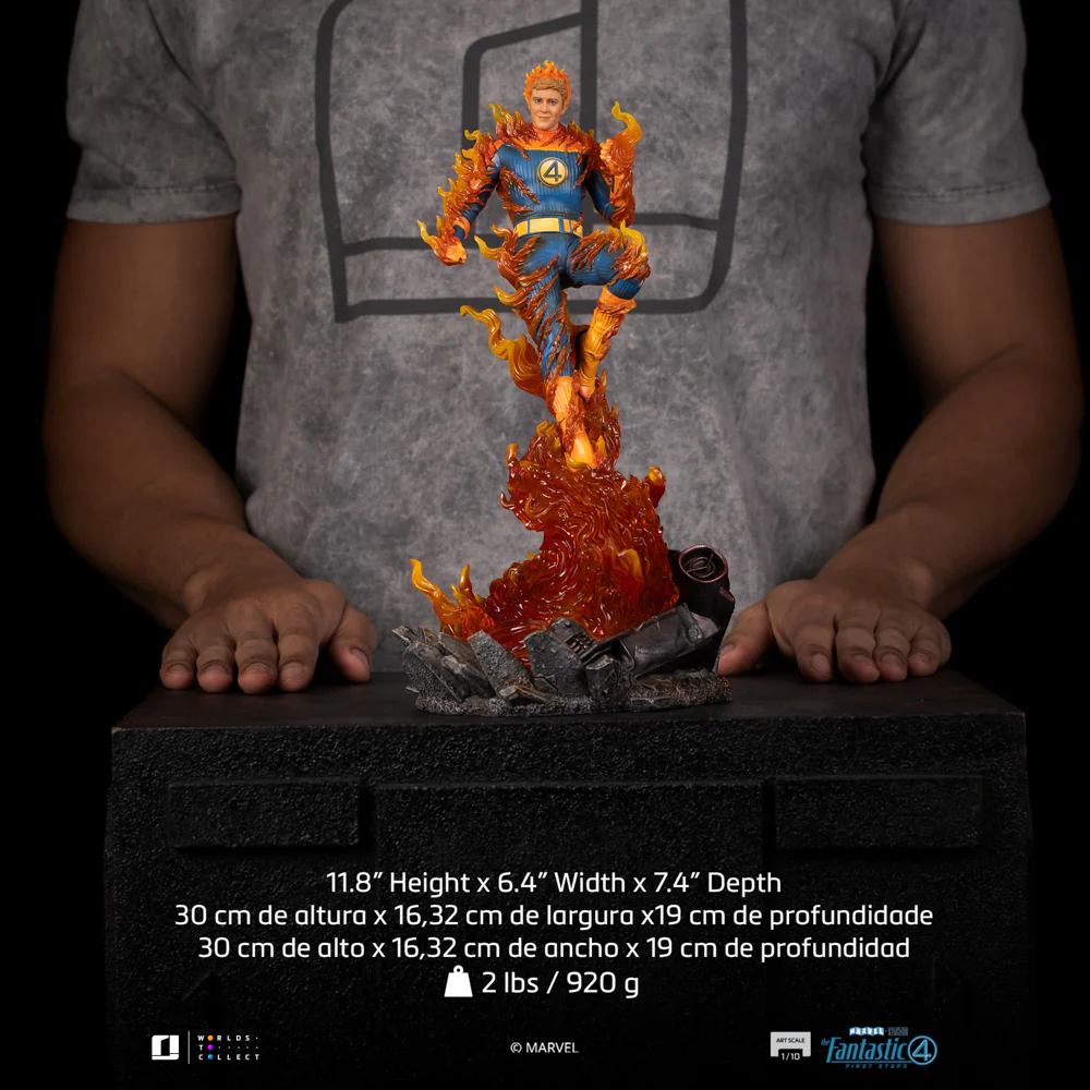 Statue Human Torch (Blue Suit Variant) - Fantastic Four - Art Scale 1/10 - Iron Studios - Image 13